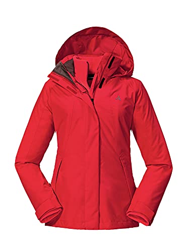 Schöffel Damen 3in1 Jacket Partinello L / Größe: 34 - 46 wind- und wasserdichte Winterjacke mit separat verwendbarer Fleece Jacke, bequeme Regenjacke mit verstellbarer Kapuze