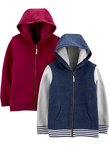 2er Pack Simple Joys by Carter's Jungen Fleece-Hoodies mit Langem Reißverschluss, Größe 2 - 5 Jahre