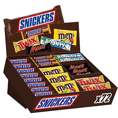 Mars, Snickers, Bounty & mehr Mixed Schokoriegel Topseller Box | Thekenaufsteller | Großpackung Schokolade | 72 Riegel | 3.5kg