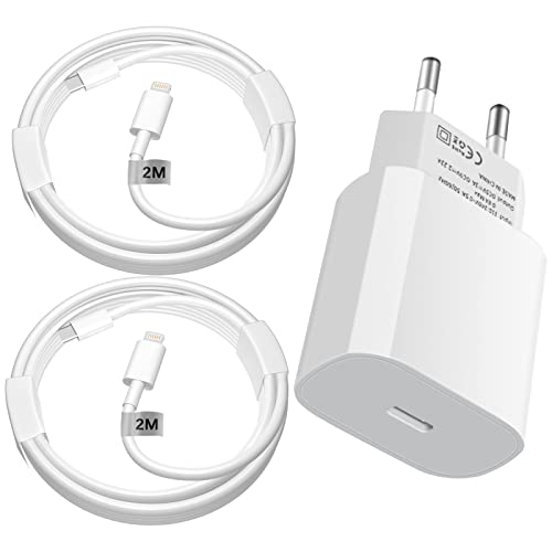 jojobnj 20W USB C Ladegerät mit 2-Pack 2M iPhone Ladekabel, PD 3.0 Fast Charger Netzteil iPhone Ladegerät, Netzstecker Ladestecker für iPhone 13 12/12 Mini/12 Pro Max/11/11 Pro Max/XS Max/XS/XR/SE