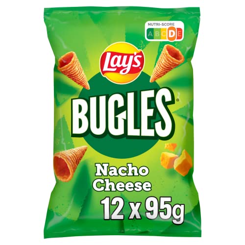 Lay's Bugles Nacho Cheese – Herzhafter Mais-Snack mit Käse-Geschmack (12 x 95 g)