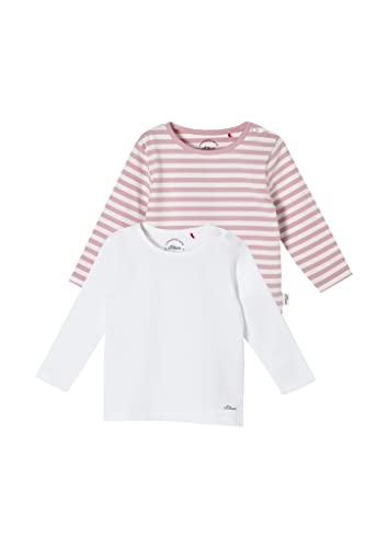 s.Oliver Unisex - Baby Doppelpack Jerseyshirts white/pink stripes / Größe: 50 - 92