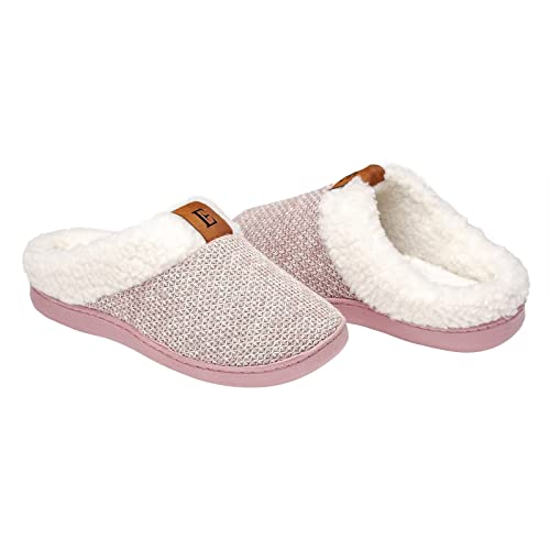 Hausschuhe für Damen Winter Weiche Flache Plüsch Pantoffel für Rutschfeste Drinnen Draußen, Größe 38/39, 40/41 EU