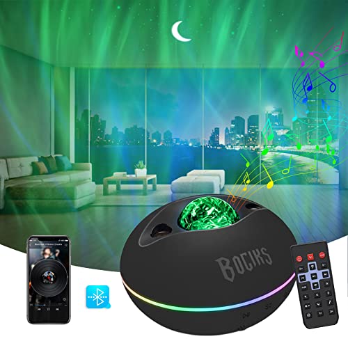 Bociks Sternenhimmel Projektor,Galaxy Aurora Projektor,LED Starry Sky Lampe,Timer Baby StarLight Nachtlicht,Bluetooth Music Player