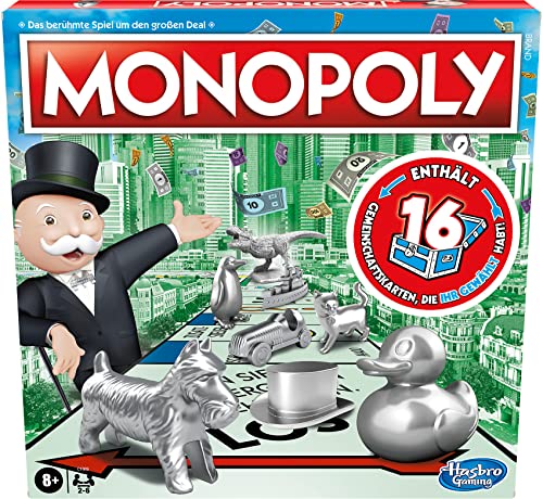 Monopoly Classic, Gesellschaftsspiel für Erwachsene & Kinder, Familienspiel, der Klassiker der Brettspiele, Gemeinschaftsspiel für 2 - 6 Personen, ab 8 Jahren