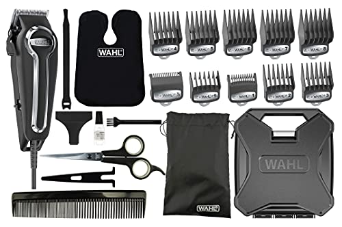 WAHL Elite Pro Haarschneider mit Kabel, clipper, mit Hebel zur Einstellung der Schnittlänge (1 bis 3 mm), mit Zubehör im Handgepäck. 10 Führungskämme, 33+ Schnitteinstellungen