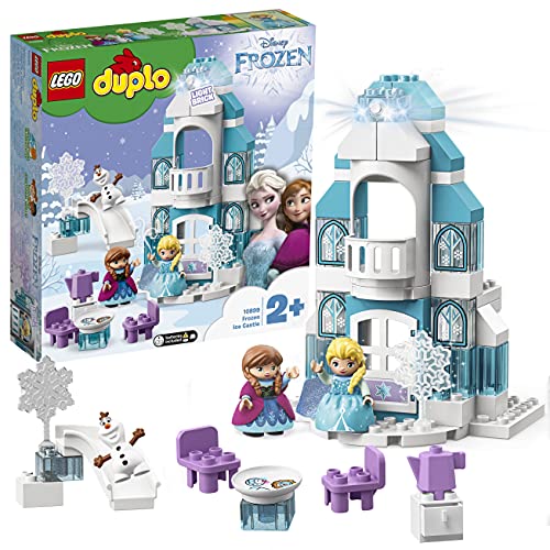 LEGO 10899 DUPLO Princess Frozen Elsas Eispalast, Bauset mit einem Leuchtstein, Prinzessin ELSA und Anna Mini Puppen sowie Schneemann Figur, Spielzeuge für Jungen und Mädchen ab 2 Jahren