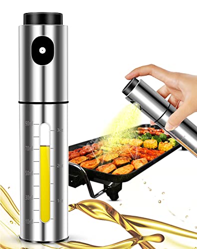 Lauon ÖlSprüher für Kochen,100ml Edelstahl Öl Dispenser für Air Fryer, Küche Utensilien Ölflasche für Salat, BBQ, Backen, Braten, Grillen