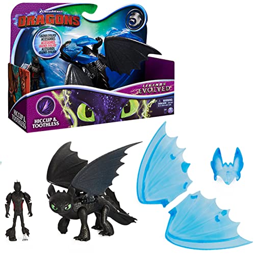 DreamWorks Dragons Hicks und Ohnezahn, Drache mit Wikingerfigur und Zubehör, für Kinder ab 4 Jahren, Action-Spielzeug