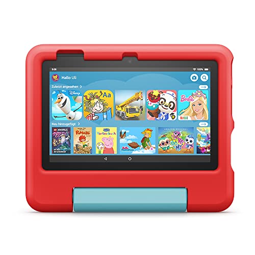 Das neue Fire 7 Kids-Tablet, 7-Zoll-Display, für Kinder von 3 bis 7 Jahren, 32 GB, rot