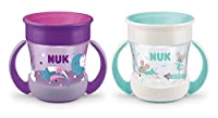 2er Pack NUK Mini Magic Cup Night Trinklernbecher | auslaufsicherer 360°-Trinkrand | ab 6 Monaten | mit Leuchteffekt | praktische Griffe | BPA-frei | 160 ml |