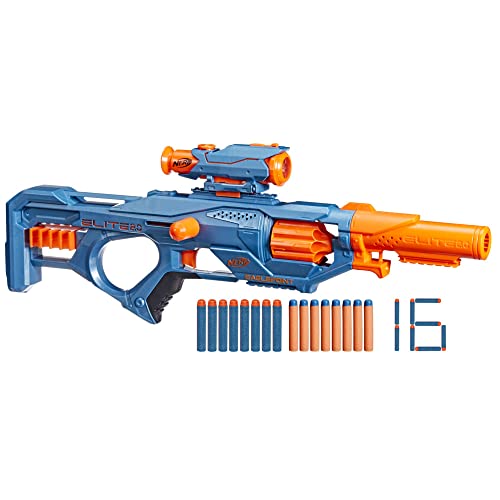 Nerf Elite 2.0 Eaglepoint RD-8 Blaster, 8-Dart Trommel, Abnehmbares Fernrohr und Abnehmbarer Lauf, 16 Nerf Darts, Bolzen, 7 x 54.9 x 26 cm