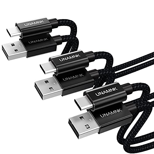 USB C Kabel Schnellladung, USB Typ C Kabel,UNAMNK [0.5M+1M+3M] Typ C Ladekabel und Datenkabel USB C Schnellladekabel für Samsung Galaxy S8 S9 S10 S20 S21 Plus, Note10/9/8, Huawei P30 P20 ,Google Pixel