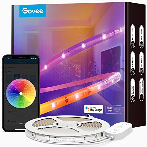 Govee RGBIC Pro LED Strip 5m, Smart LED Strip funktioniert mit Alexa und Google Assistant, beschichtes Lichtband Sync mit Musik, App-Steuerung, Farbwechsel, geeignet für Zuhause Schlafzimmer Gaming