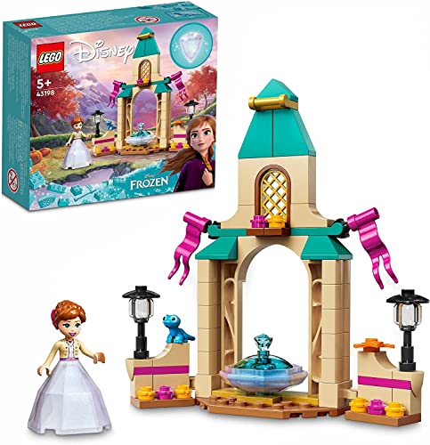 LEGO 43198 Disney Annas Schlosshof, Prinzessinnen-Spielzeug zum Bauen aus Die Eiskönigin 2 mit Anna Mini-Puppe, Diamantkleid-Kollektion