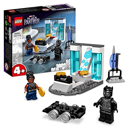 LEGO 76212 Marvel Shuris Labor, Black Panther Lernspielzeug zum Bauen mit Minifiguren, Spielzeug für Mädchen und Jungen ab 4 Jahren, Avengers Geschenk