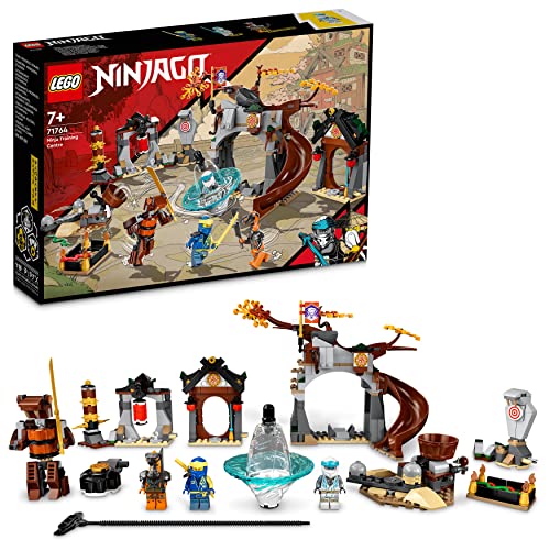 LEGO 71764 NINJAGO Ninja-Trainingszentrum mit Spinner-Spielzeug, Minifiguren Zane, Jay und Schlange, Meister des Spinjitzu