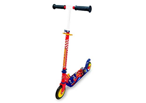 Smoby - Cars Roller - 2 Rädriger Scooter, mit Bremsen, klappbar, mit höhenverstellbarem Lenker und stabilem Metallrahmen, 70 x 32 x 83 cm, für Kinder ab 5 Jahren