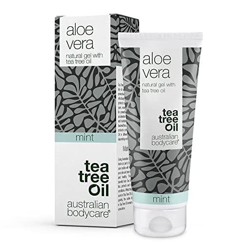 100% Vegan Aloe Vera Gel 100 ml | Aloe Vera After Sun Balsam | Natürliches Aloe Vera, Teebaumöl & Minze | Kühlend & feuchtigkeitsspendend gegen Juckreiz, Sonnenbrand & Narben | Australian Bodycare