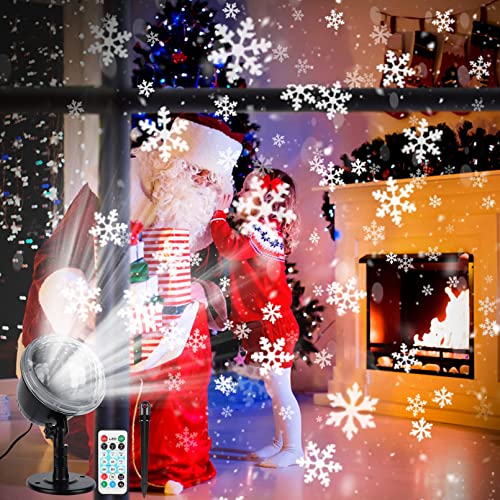 Projektor Weihnachten Aussen LED Schneeflocken Projektor Weihnachten mit Timer und IP65 Wasserdicht Weihnachts Projektor für Draußen Laser Projektor Weihnachten mit Fernbedienung Außen Innen Party