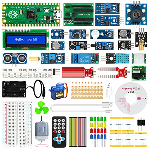 STUUC Raspberry Pi Pico Starter Kit kompatibel mit Arduino IDE,Raspberry Pico Kit RP2040 Chip mit Online-Tutorials,unterstützt C/C++ Python 62 Zubehör für Anfänger Experten