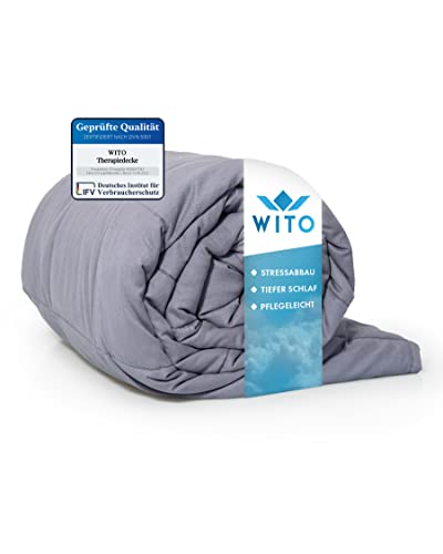 WITO Therapiedecke 5kg oder 8kg [ÖkoTex Zertifiziert] Gewichtsdecke - Weighted Blanket - Schlafhilfe bei Schlafstörungen & Stress -100% Baumwolle - 155x200cm