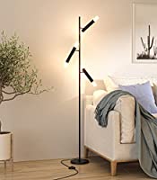 Modlicht TREE Stehlampe LED schwarze - moderne Deckenfluter | dimmbare 15W Stehleuchte | 3000K Warmweiß schwarze Standleuchte geeignet für Wohnzimmer/Sofa/Schlafzimmer/Büro/Hotel/ Kinderzimmer [Energieklasse A]