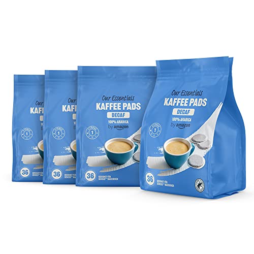 144 (4 x 36) Kaffee Pads Entkoffeiniert 100% Arabica, Geeignet für Senseo Maschinen