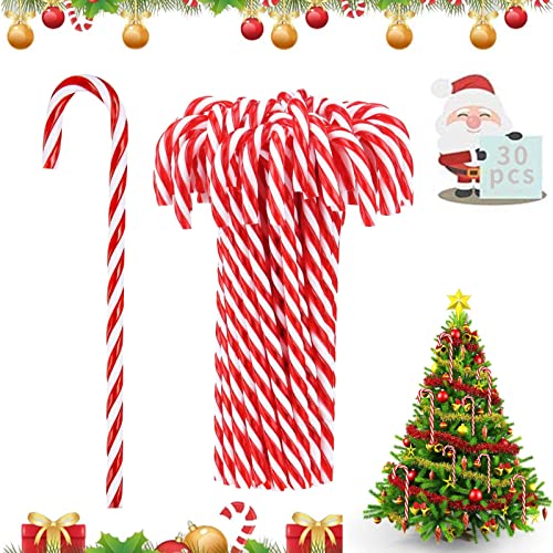 30 Stück Zuckerstangen Weihnachtsbaumschmuck Zuckerstangen Deko Rot Weiß 15cm Baumschmuck Weihnachten Anhänger für die Weihnachtsdekoration Weihnachtssbeleuchtung für den Garten (30 Stück)