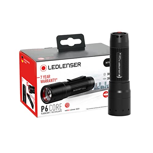 Ledlenser P6 Core Taschenlampe, maßgeschneidertes Licht durch das Advanced Focus System, 90 Lumen, 6 Stunden Laufzeit, ultrakompakt und leicht, für Outdoor & Camping [Energieklasse A+]