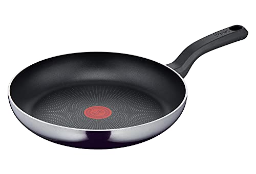 Tefal D52606 Resist Bratpfanne 28 cm | sichere Titanium Antihaftversiegelung | Thermo-Signal Temperaturindikator | leichte Reinigung | Flame Protect-Technologie | Schwarz