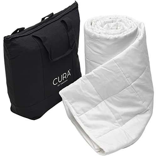 CURA Pearl Classic Gewichtsdecke 150x210 11kg - Anti Stress Therapiedecke - Schwere Decke für tiefen Schlaf und bessere Erholung - Schwere Bettdecke aus 100% Baumwolle - Heavy Weighted Blanket
