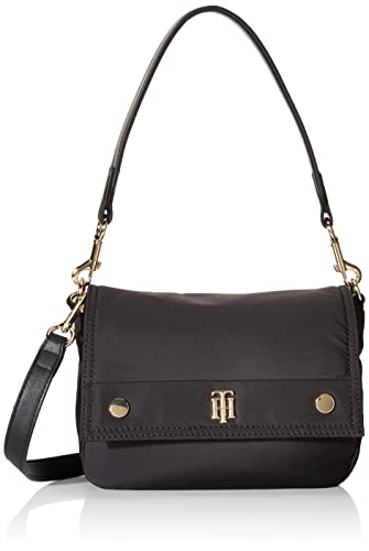 HILFIGER FLAG Damen My Tommy Umhängetasche, Black, One Size