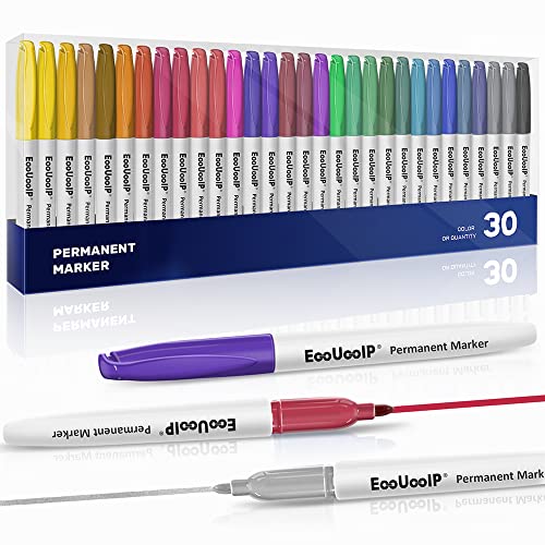 30 Farben Marker Stifte, EooUooIP Highlighter Graffiti Stifte, Fine Tip Pastell Marker, für Anfänger, Hervorheben, Skizzieren, Zeichnen, Ausmalen