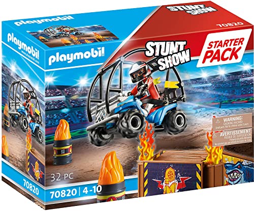 PLAYMOBIL Stuntshow 70820 Starter Pack Stuntshow Quad mit Feuerrampe, Spielzeug für Kinder ab 4 Jahren