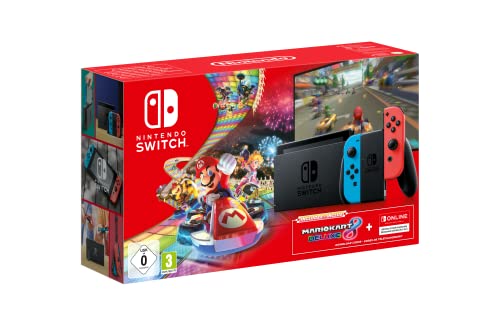 Nintendo Switch Konsole + Mario Kart 8 Deluxe [Download Code] + Nintendo Switch Online [3 Monate]