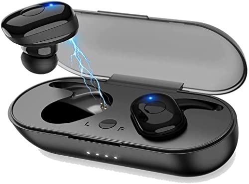 LStiaq Bluetooth Kopfhörer in Ear, Kopfhörer Kabellos mit 4 Mikrofonen für klarere Anrufe, Auto Pairing, Touch Steuerung, tragbarer Ladekoffer Bluetooth 5.1Kopfhörer für Running Gym Office