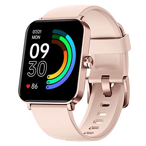 HUAKUA Smartwatch für Damen und Herren,1.69 Zoll HD-Touch Screen Fitnessuhr mit SpO2-Überwachung Pulsuhr Schlafmonitor Schrittzähler Uhr Multi Trainingsmodi für Android iOS (Rosa)