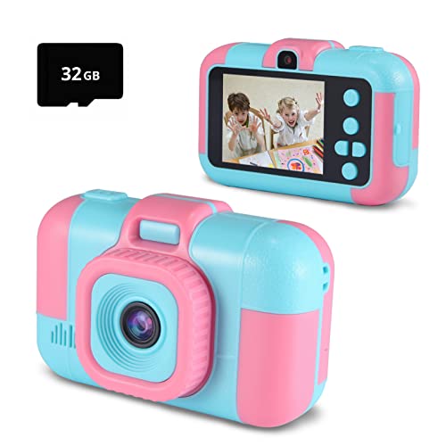 Kinder Kamera,Mädchen Geschenke Spielzeug 3 4 5 6Jahre | OMWay Kinderkamera ab 7 8,1080P HD Fotokamera,20MP Selfie Fotoapparat Digitalkamera für 7-10 jährige Mädchen Geschenkideen(Rose)