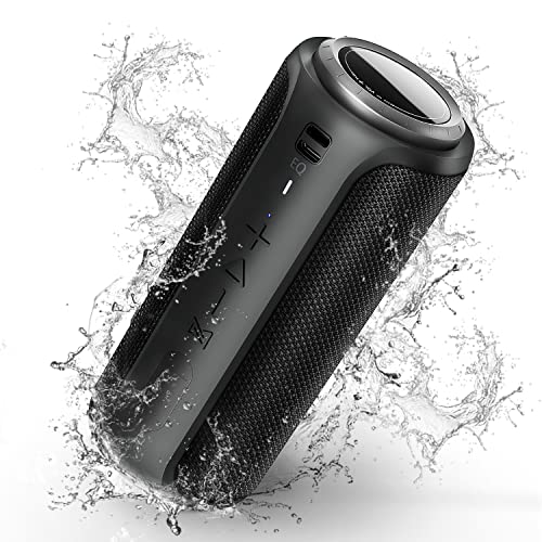 Bluetooth Lautsprecher, 30W 360° Stereo Sound Bluetooth Speaker, IPX7 Wasserdicht Stoßfest Mikrofon und Starker Bass, 5.0 Bluetooth Wireless Tragbarer Lautsprecher