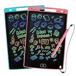 Kogabanny 2 Stück LCD Schreibtafel Zeichenbrett Bildschirm 8,5 Zoll Umweltfreundlich Heller Bunten Schrift Pad Lernspielzeug-Geschenk für Kinder 3-6 Jahre altes Mädchen (2 Packs)