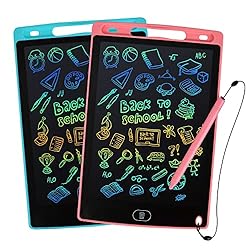 Kogabanny 2 Stück LCD Schreibtafel Zeichenbrett Bildschirm 8,5 Zoll Umweltfreundlich Heller Bunten Schrift Pad Lernspielzeug-Geschenk für Kinder 3-6 Jahre altes Mädchen (2 Packs)
