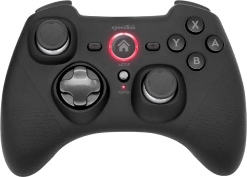 Speedlink RAIT Bluetooth Gamepad Wireless – Gaming Controller kabellos mit Vibrationsfunktion und Bewegungssteuerung, direkte Bluetoothverbindung für Nintendo Switch, schwarz