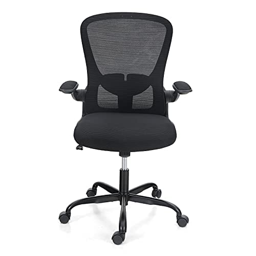 ALPHA CAMP Ergonomischer Bürostuhl Schreibtischstuhl, Computerstuhl mit Verstellbaren Lendenwirbelstütze, Armlehnen, Stummrädern, Höhenverstellbarer Drehstuhl, Rückenschonend Office Chair Chefsessel