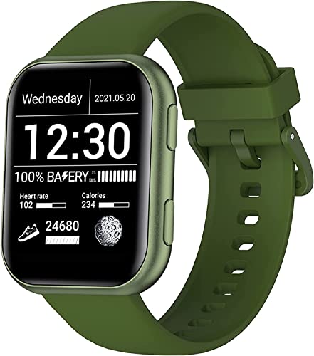 TOUCHELEX Smartwatch für Herren Damen, 1,75 Zoll Fitness Tracker Uhren mit Herzfrequenz, SpO2, Schlafmonitor, 3ATM wasserdichte Sportuhr Smart Watch Armbanduhren für iOS und Android, Grün
