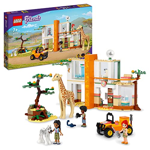 LEGO 41717 Friends Mias Tierrettungsmission mit Tierfiguren Zebra und Giraffe und 3 Mini-Puppen, Geschenk zu Weihnachten für Kinder ab 7 Jahre, Spielzeug