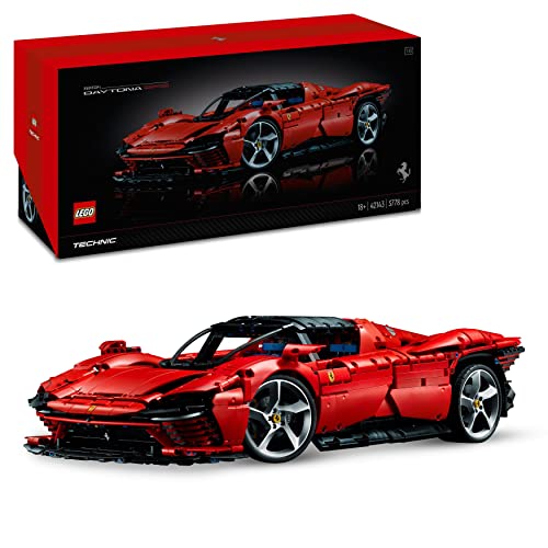 LEGO 42143 Technic Ferrari Daytona SP3 Modellauto Bausatz im Maßstab 1:8, roter Supersportwagen, erweitertes Auto-Modell Sammlerstück, Ultimate Car Concept