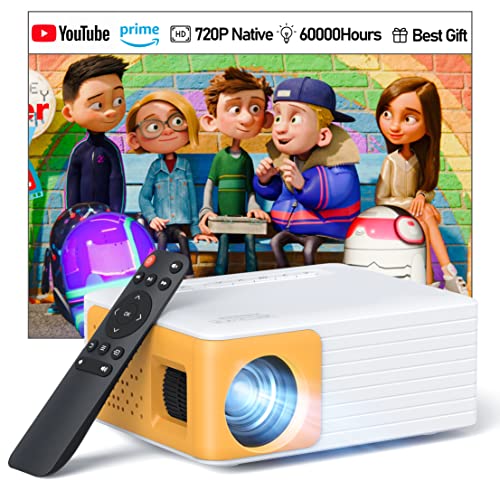Mini Beamer – Projektor Full HD 1080P unterstützt, Yoton Y3 Beamer Handy für Telefon/PC/PS4/PS5/Xbox, Projector Kompatibel mit USB/HDMI/AV, Geschenk für Kinder