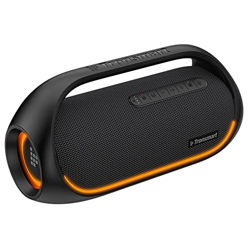 Tronsmart Bang Bluetooth Lautsprecher 60W, IPX6 Wasserdicht mit LED-Licht, Sync 100+ Leistungsstarke Lautsprecher mit Hi-Res Audio, 15H Spielzeit, Outdoor Fiesta Lautsprecher mit Powerbank und NFC