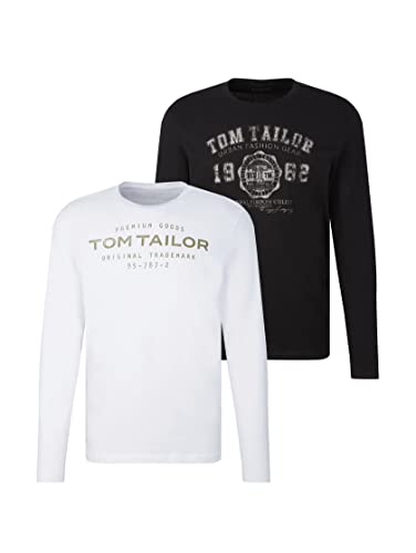 TOM TAILOR Herren Langarmshirt im Doppelpack / Größe: S - 3XL